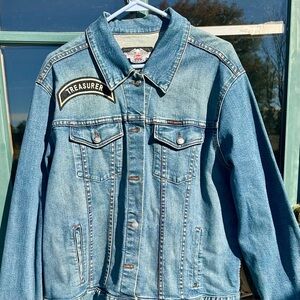 Vintage Patched Harley Davidson Women’s Denim Jean Jacket size 2W